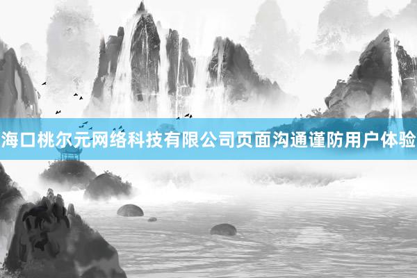 海口桃尔元网络科技有限公司页面沟通谨防用户体验